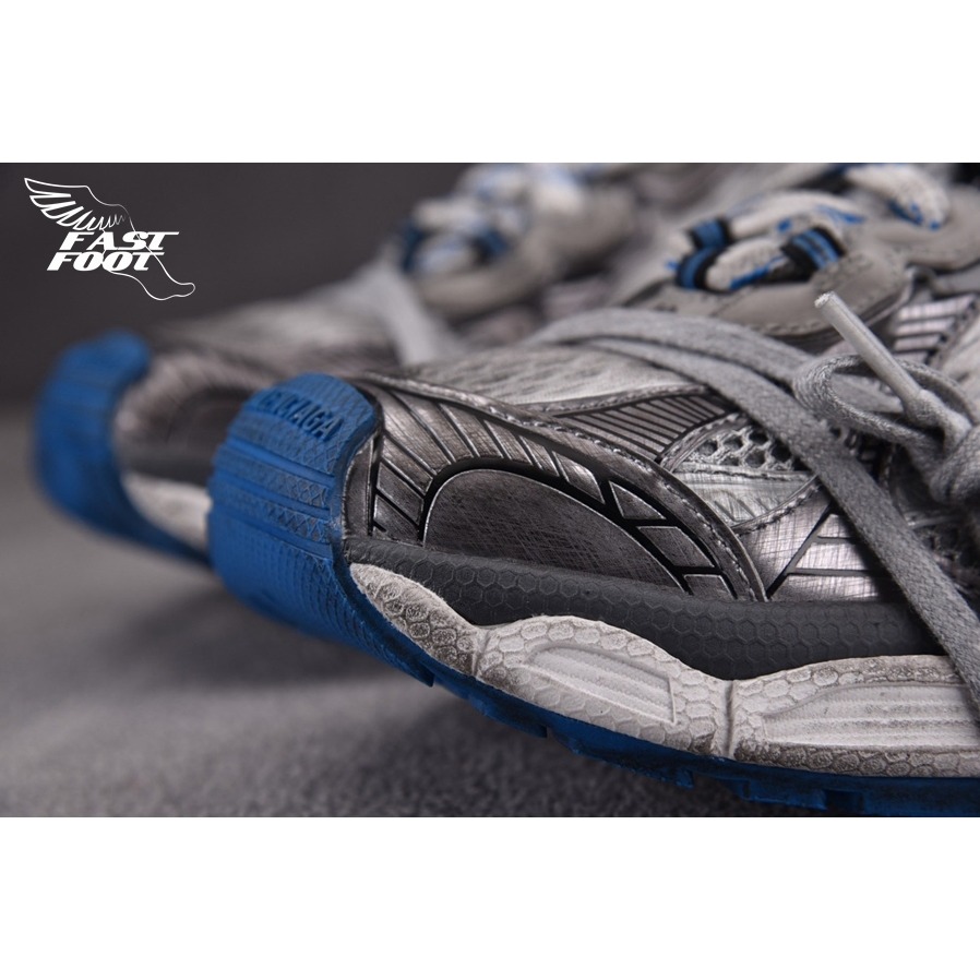 快腳🔎 BALENCIAGA 3XL 老爹鞋 做舊 白灰藍 GREY WHITE BLUE-細節圖5