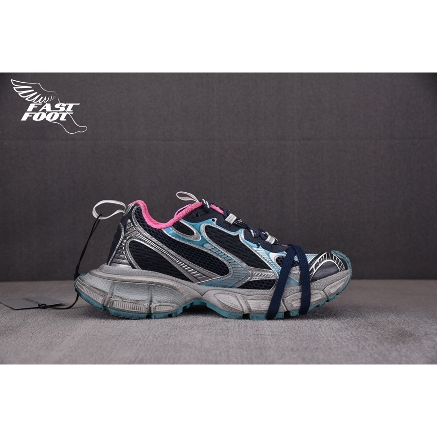 快腳🔎 BALENCIAGA 3XL 老爹鞋 做舊 灰藍粉 GREY MIX BLUE PINK-細節圖2