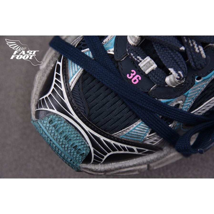 快腳🔎 BALENCIAGA 3XL 老爹鞋 做舊 灰藍粉 GREY MIX BLUE PINK-細節圖4