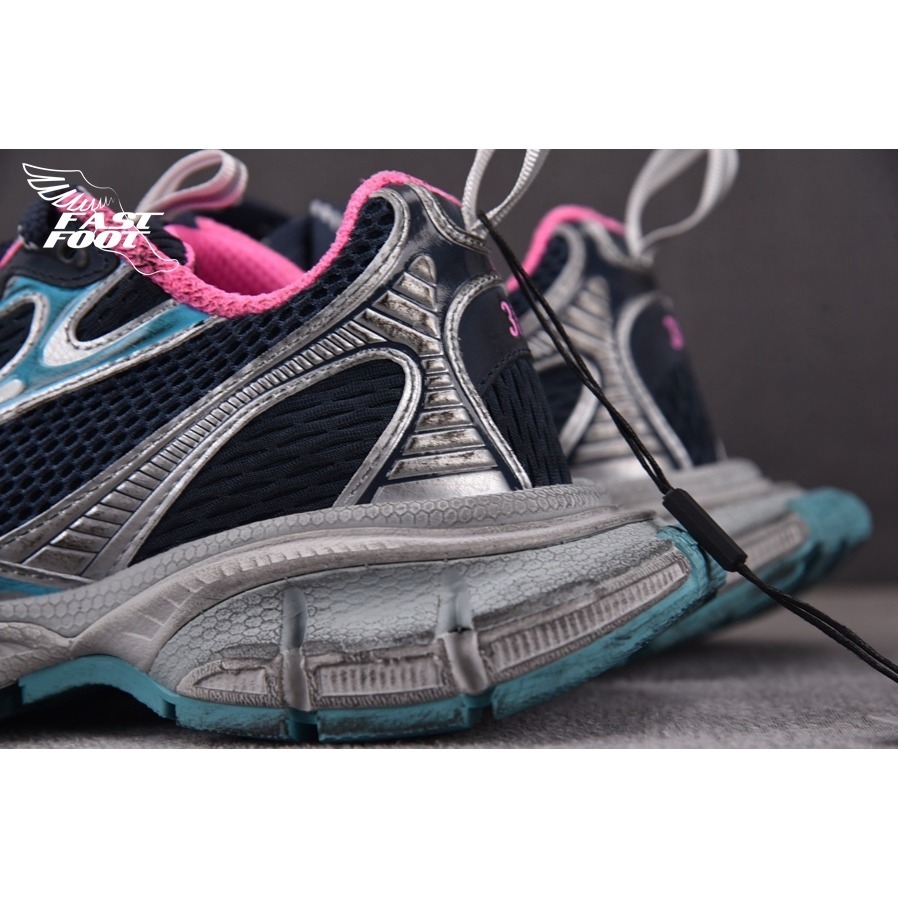 快腳🔎 BALENCIAGA 3XL 老爹鞋 做舊 灰藍粉 GREY MIX BLUE PINK-細節圖8