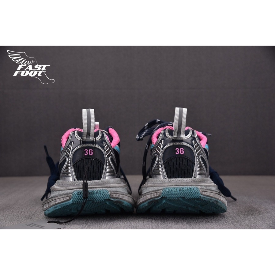 快腳🔎 BALENCIAGA 3XL 老爹鞋 做舊 灰藍粉 GREY MIX BLUE PINK-細節圖9