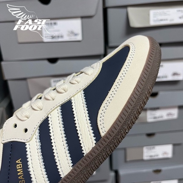 快腳🔎 ADIDAS SAMBA OG  男女鞋 短毛 麂皮 藏青藍 德訓鞋 特殊皮革 IG1968-細節圖4