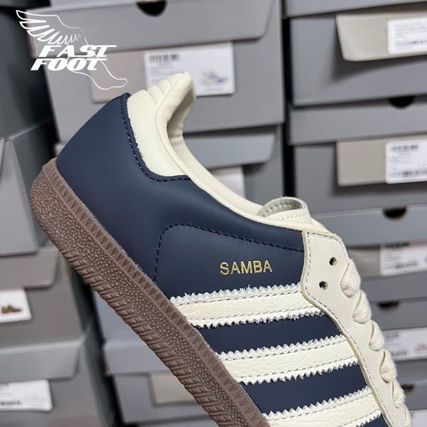 快腳🔎 ADIDAS SAMBA OG  男女鞋 短毛 麂皮 藏青藍 德訓鞋 特殊皮革 IG1968-細節圖5