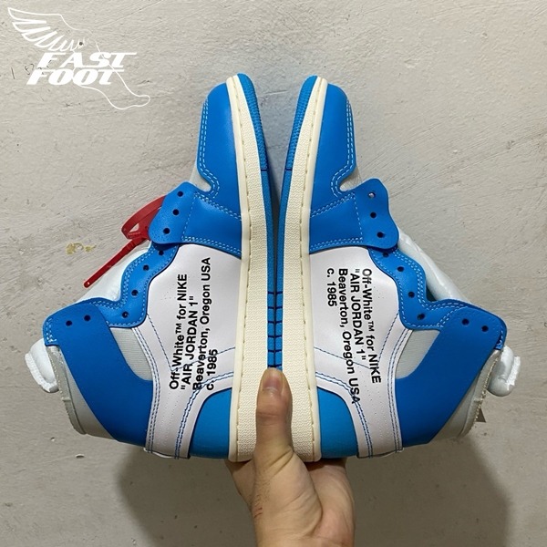 快腳🔎 Air Jordan 1 x Off-White UNC 北卡藍 聯名 AQ0818-148-細節圖3