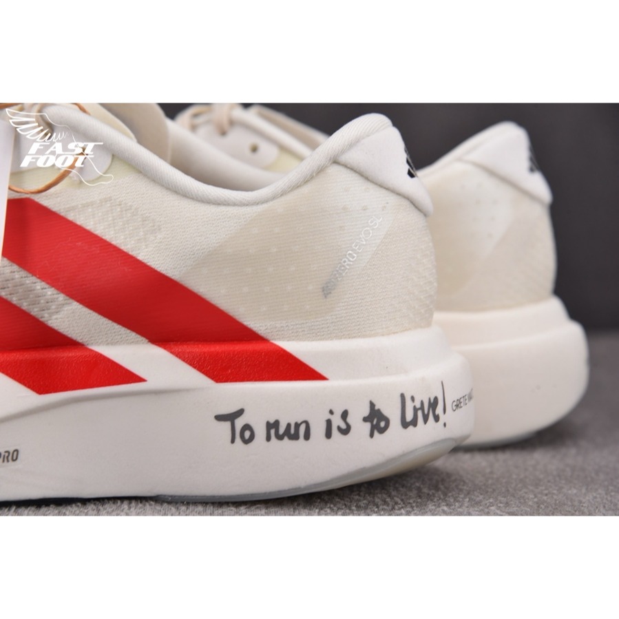 快腳🔎 adidas Adizero Evo SL  白紅 慢跑鞋 TO RUN IS TO LIVE JS1183-細節圖7