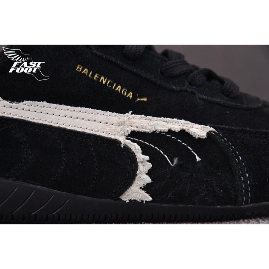 快腳🔎 Balenciaga x PUMA  Ultrasoft Speedcat 黑色 破壞 慢跑鞋-細節圖6