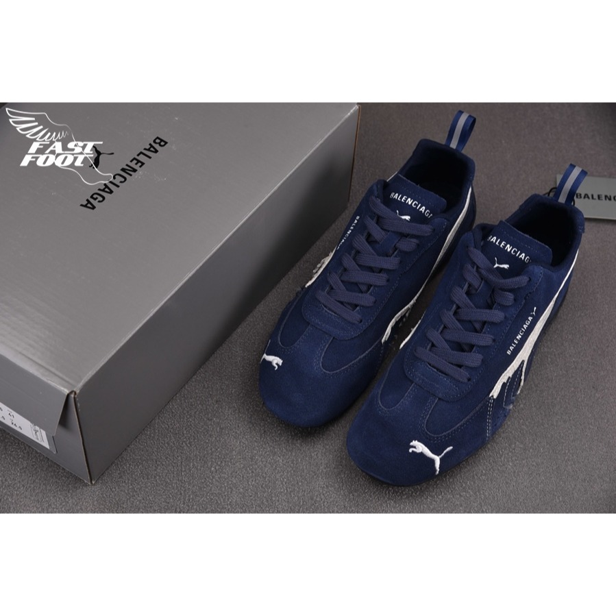 快腳🔎 Balenciaga x PUMA  Ultrasoft Speedcat 深藍 破壞 慢跑鞋-細節圖3