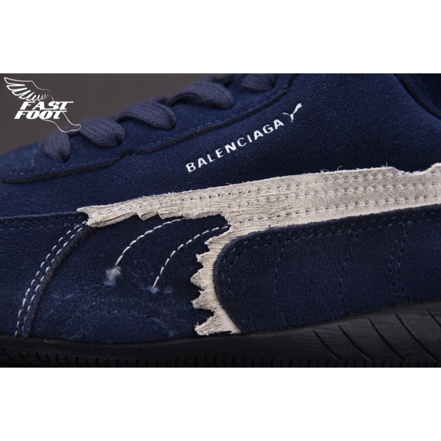 快腳🔎 Balenciaga x PUMA  Ultrasoft Speedcat 深藍 破壞 慢跑鞋-細節圖7