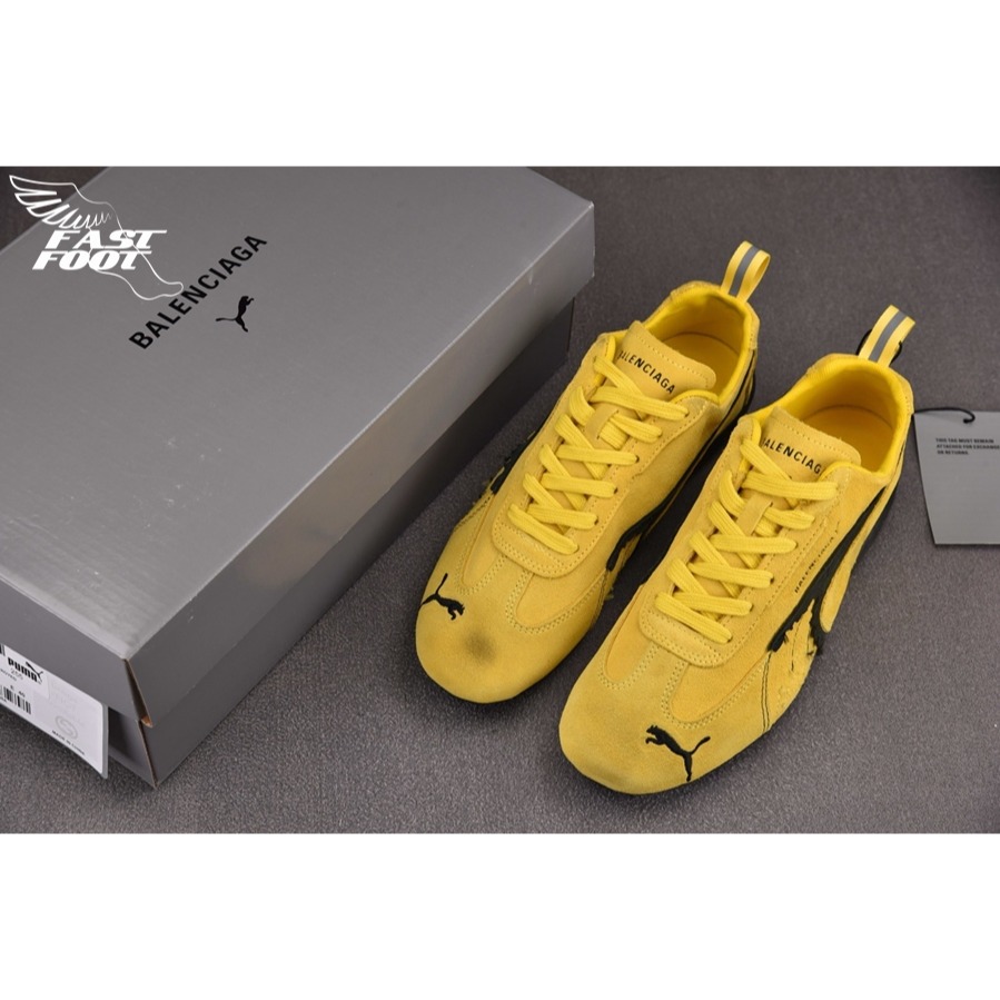 快腳🔎 Balenciaga x PUMA  Ultrasoft Speedcat 黃色 破壞 慢跑鞋-細節圖3