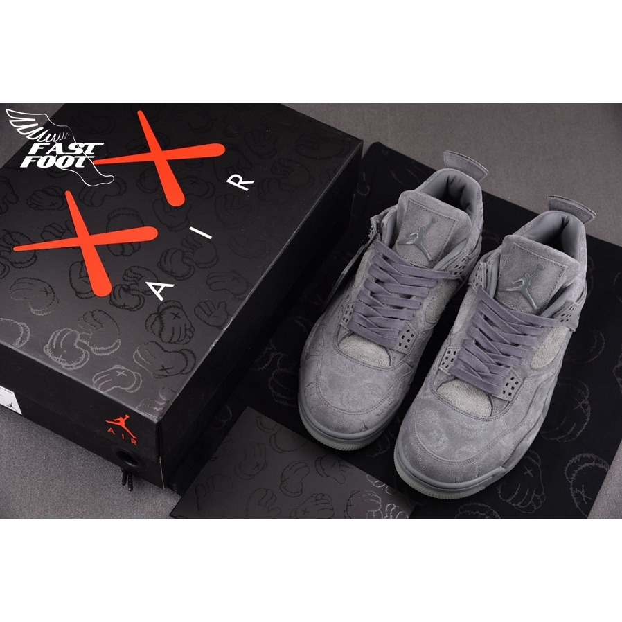 快腳🔎 Jordan 4 Retro x Kaws 聯名 灰麂皮 夜光底 930155 003 超級限定-細節圖3