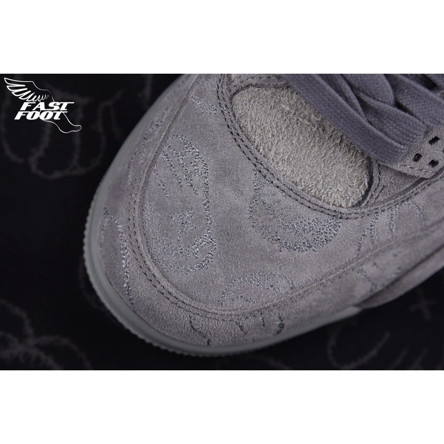 快腳🔎 Jordan 4 Retro x Kaws 聯名 灰麂皮 夜光底 930155 003 超級限定-細節圖4