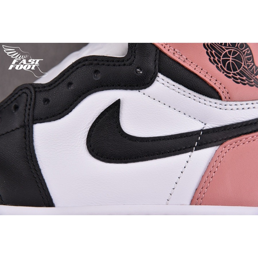 快腳🔎 Air Jordan 1 黑粉 粉色 經典 籃球鞋 男鞋 861428-101-細節圖5