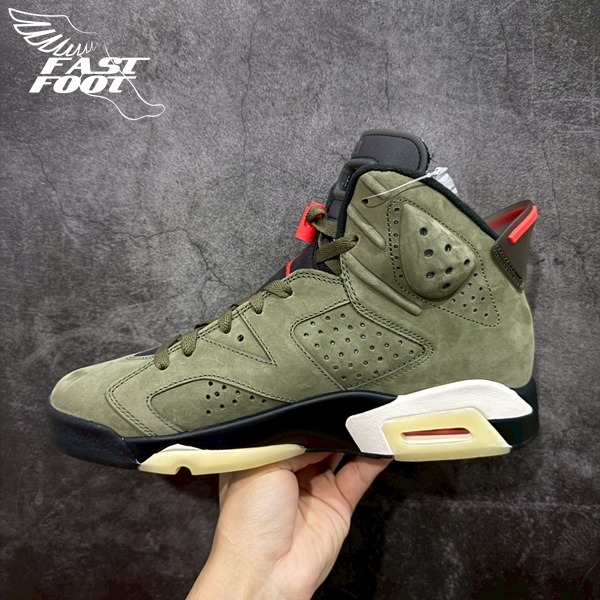 快腳🔎 Travis Scott x AIR Jordan 6 Retro 聯名 軍綠 CN1084-200-細節圖2