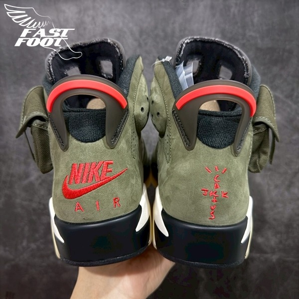 快腳🔎 Travis Scott x AIR Jordan 6 Retro 聯名 軍綠 CN1084-200-細節圖8