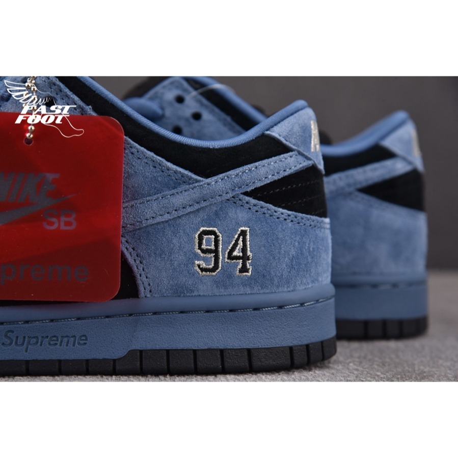 快腳🔎 Supreme x Nike SB Dunk Low 94 海洋藍黑 超級聯名 HQ8487-400-細節圖8