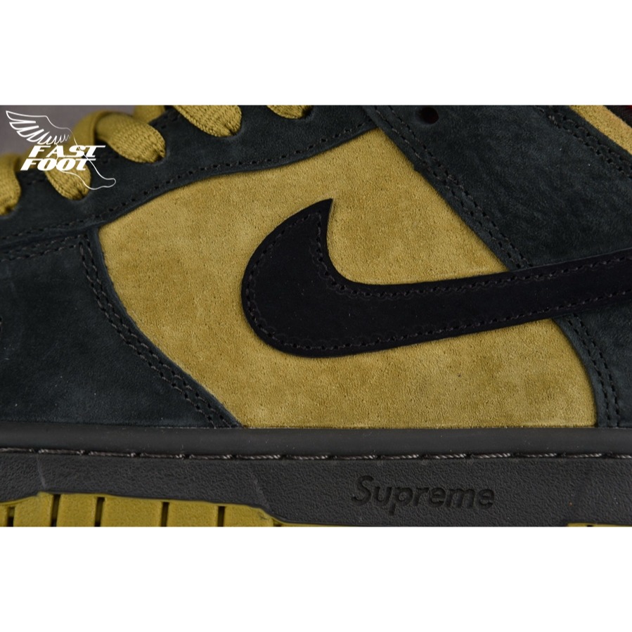 快腳🔎 Supreme x Nike SB Dunk Low 黑黃棕 經典復古 慢跑鞋 HQ8487-300-細節圖7