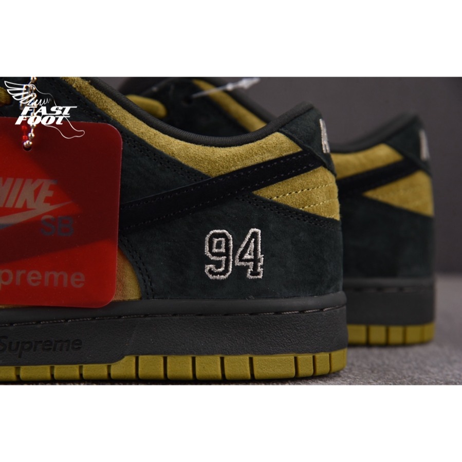 快腳🔎 Supreme x Nike SB Dunk Low 黑黃棕 經典復古 慢跑鞋 HQ8487-300-細節圖8