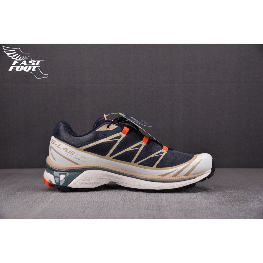快腳🔎 Salomon XT-6 Trail Dark Grey Beige 油墨灰 頂級慢跑鞋 登山 414552-細節圖2