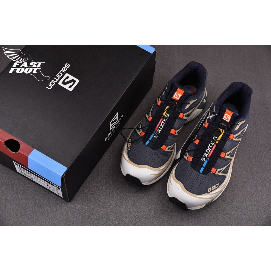 快腳🔎 Salomon XT-6 Trail Dark Grey Beige 油墨灰 頂級慢跑鞋 登山 414552-細節圖3