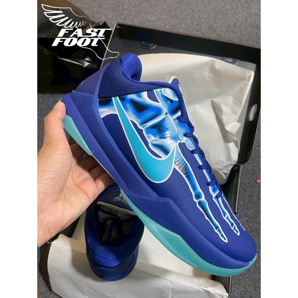 快腳🔎 Nike Kobe 5 Protro X-Ray 夜光 科比 萬聖節 籃球鞋 藍 HJ4303-400-細節圖2