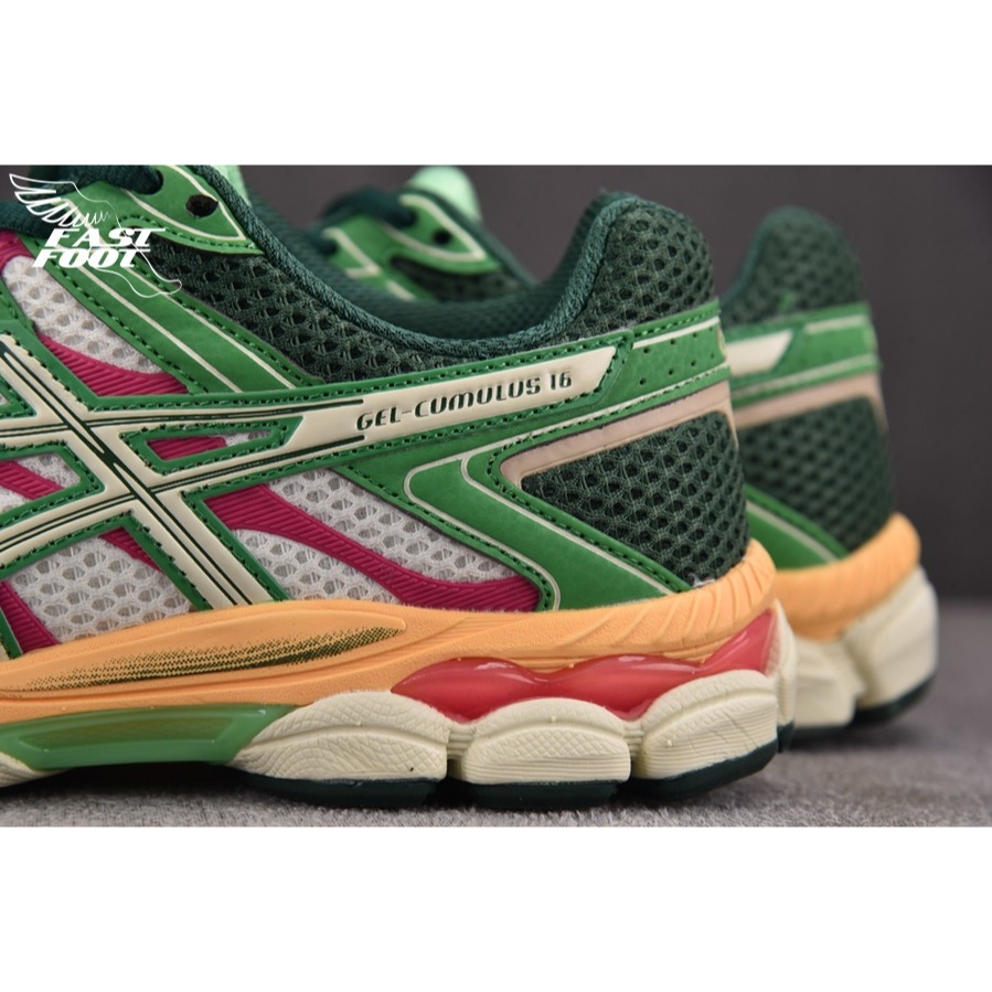 快腳🔎 Asics Gel-Cumulus 16 粉綠 復古 慢跑鞋 1203A763-100-細節圖9