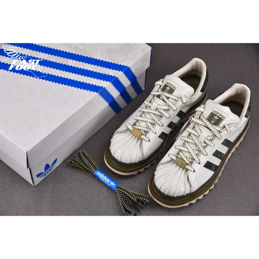 快腳🔎 CLOT x BAPE® x Adidas Superstar Green Camo 迷彩  KJ1473-細節圖3