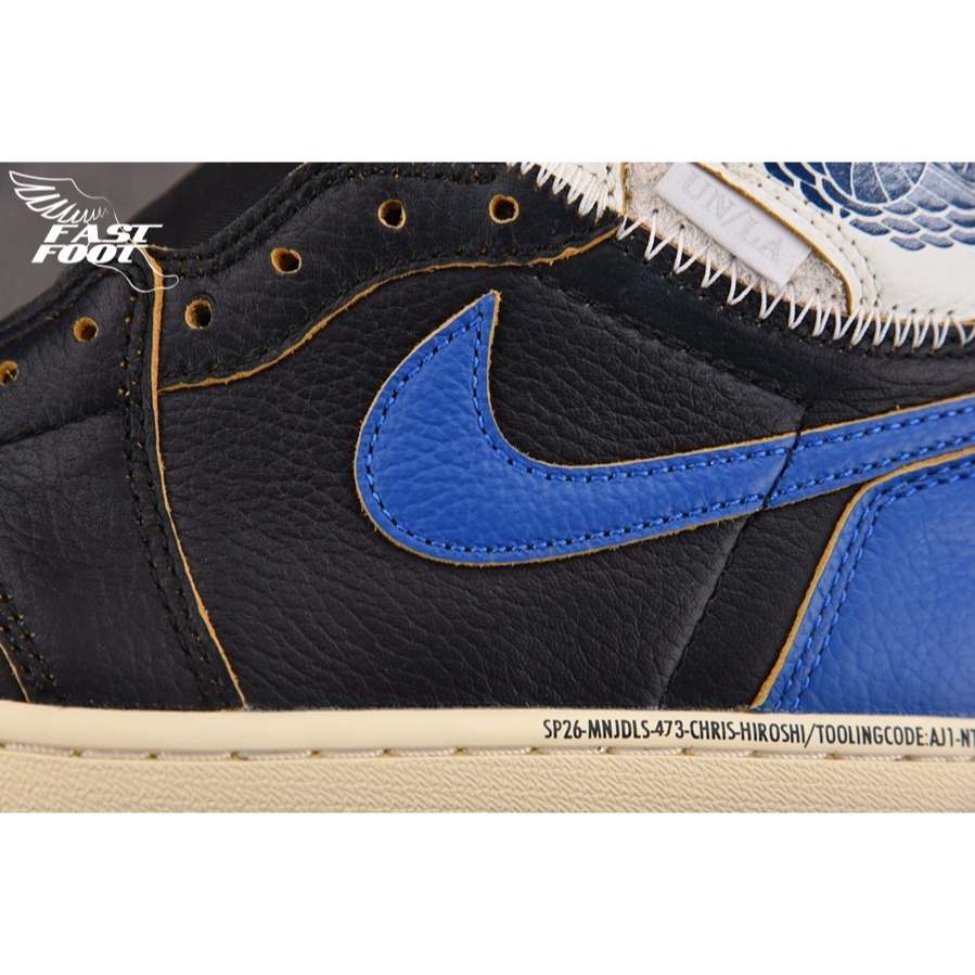 快腳🔎 FRAGMENT X UNION X AIR JORDAN 1 IO7847-001 三方聯名 黑藍-細節圖5