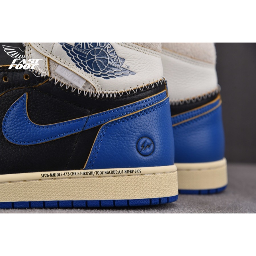 快腳🔎 FRAGMENT X UNION X AIR JORDAN 1 IO7847-001 三方聯名 黑藍-細節圖6