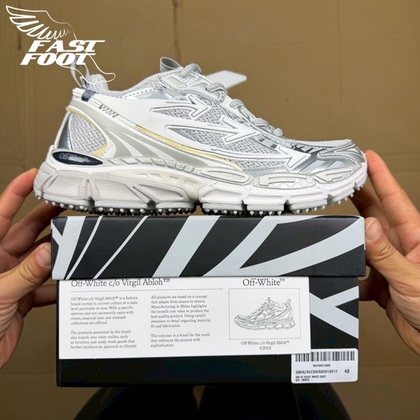 快腳🔎 Off-White BE RIGHT BACK 灰銀 慢跑鞋 解構鞋 老爹鞋 超級稀少-細節圖2