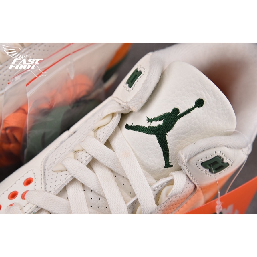 快腳🔎 SoleFly × Nike Air Jordan 3 Retro 白綠橙 籃球鞋 IF4491-100-細節圖6
