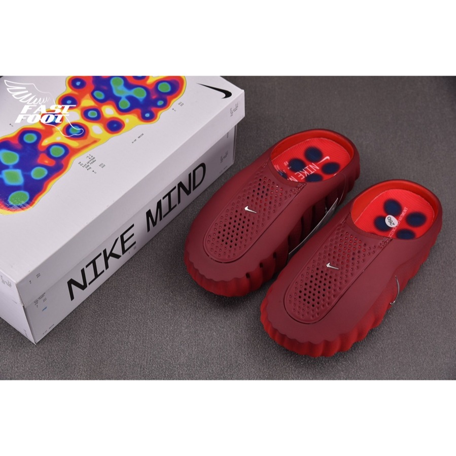 快腳🔎 Nike mind 001 按摩拖鞋 Team Red 穆勒鞋 漸層紅 HQ4307-601-細節圖3