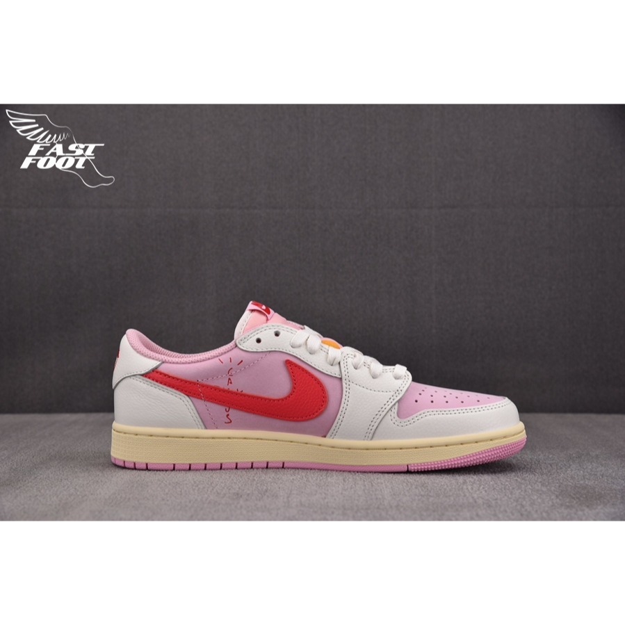 快腳🔎 Travis Scott X  Jordan 1 Low Shy Pink 倒鉤 粉色 IQ7604-101-細節圖2