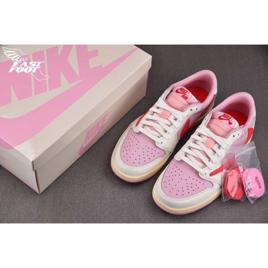 快腳🔎 Travis Scott X  Jordan 1 Low Shy Pink 倒鉤 粉色 IQ7604-101-細節圖3