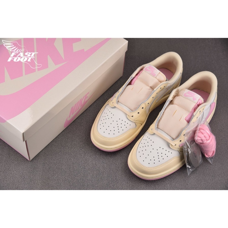快腳🔎 Jordan 1 Retro Low Travis Scott Shy Pink IQ7604-100 倒鉤-細節圖3