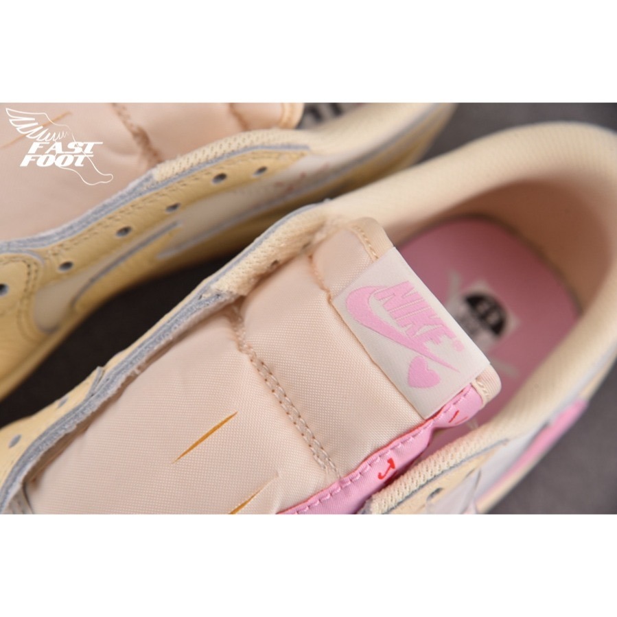 快腳🔎 Jordan 1 Retro Low Travis Scott Shy Pink IQ7604-100 倒鉤-細節圖5