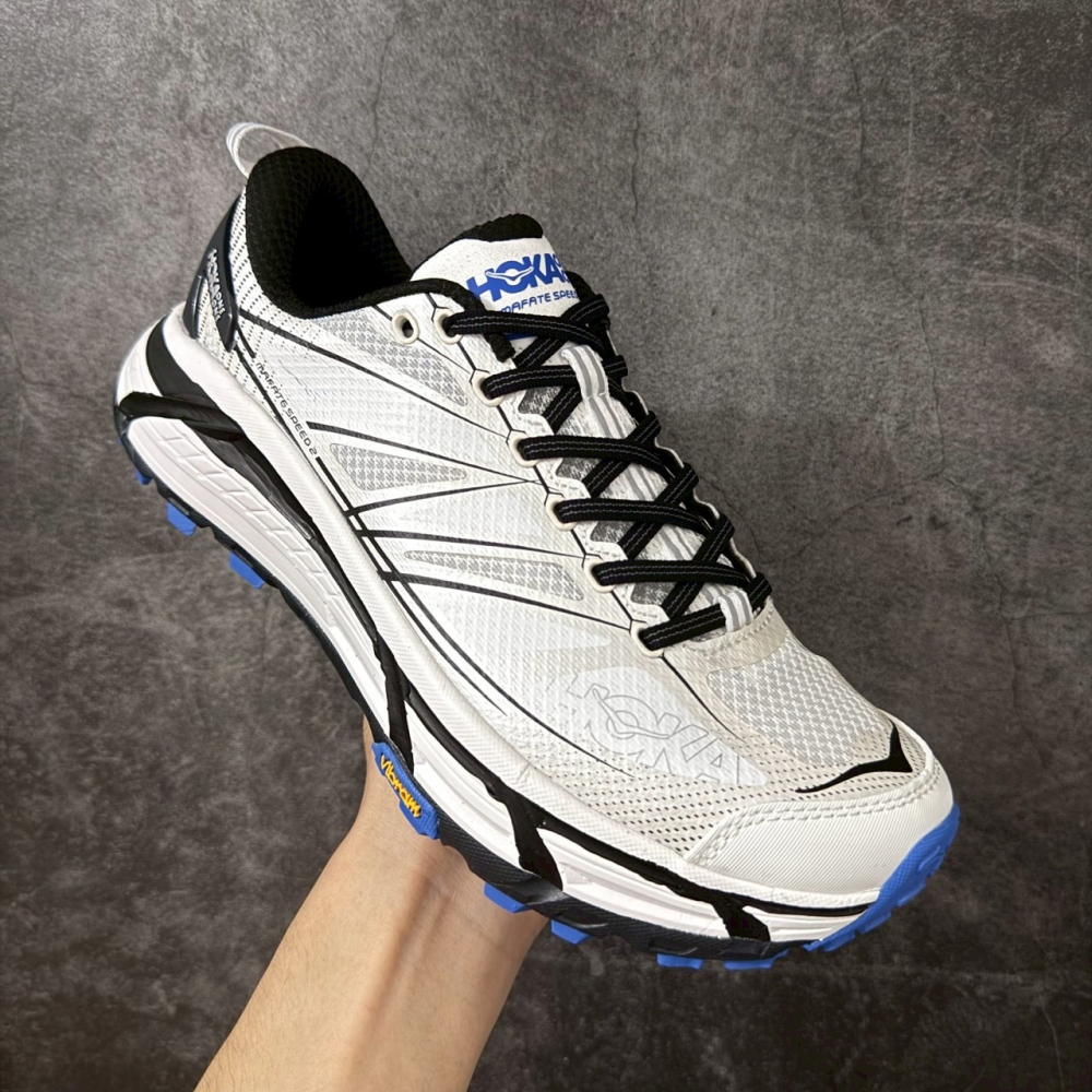 快腳🔎 Hoka One One Mafate Speed 2 白黑藍 旗艦越野鞋 1126851-細節圖2