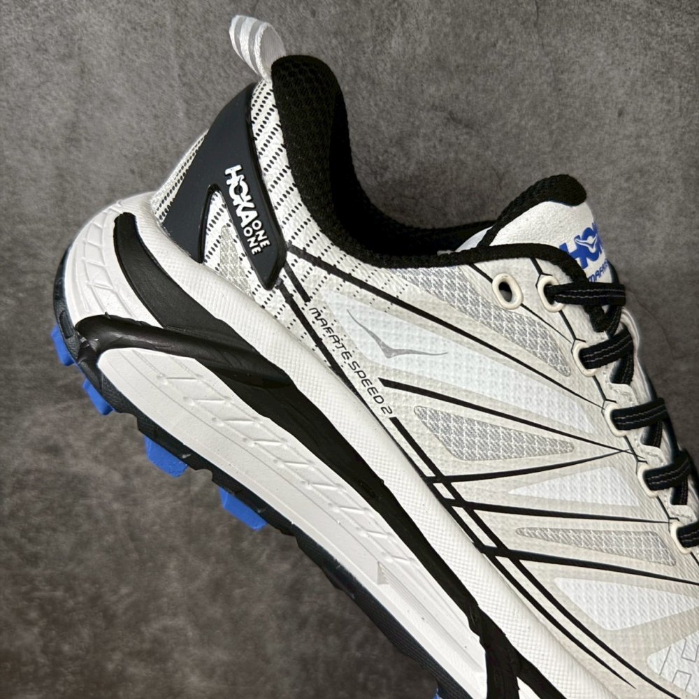 快腳🔎 Hoka One One Mafate Speed 2 白黑藍 旗艦越野鞋 1126851-細節圖6