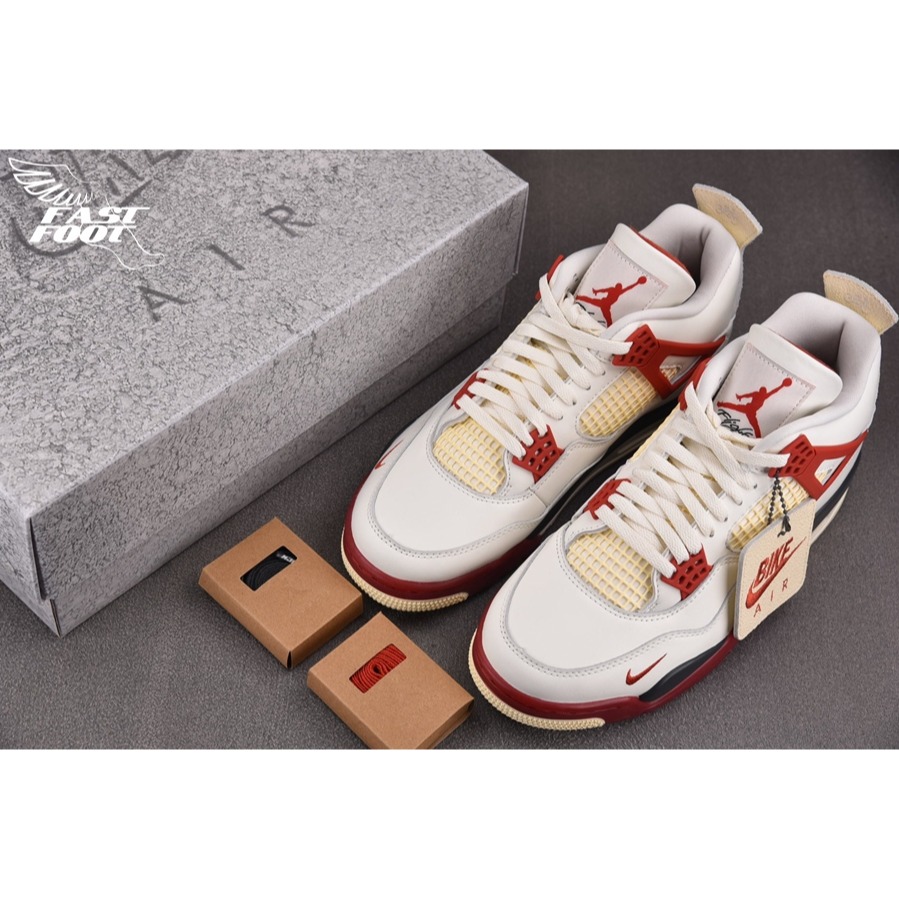快腳🔎 Nigel Sylvester x Air Jordan 4 白紅 復古 BIKE  IQ8055-100-細節圖3