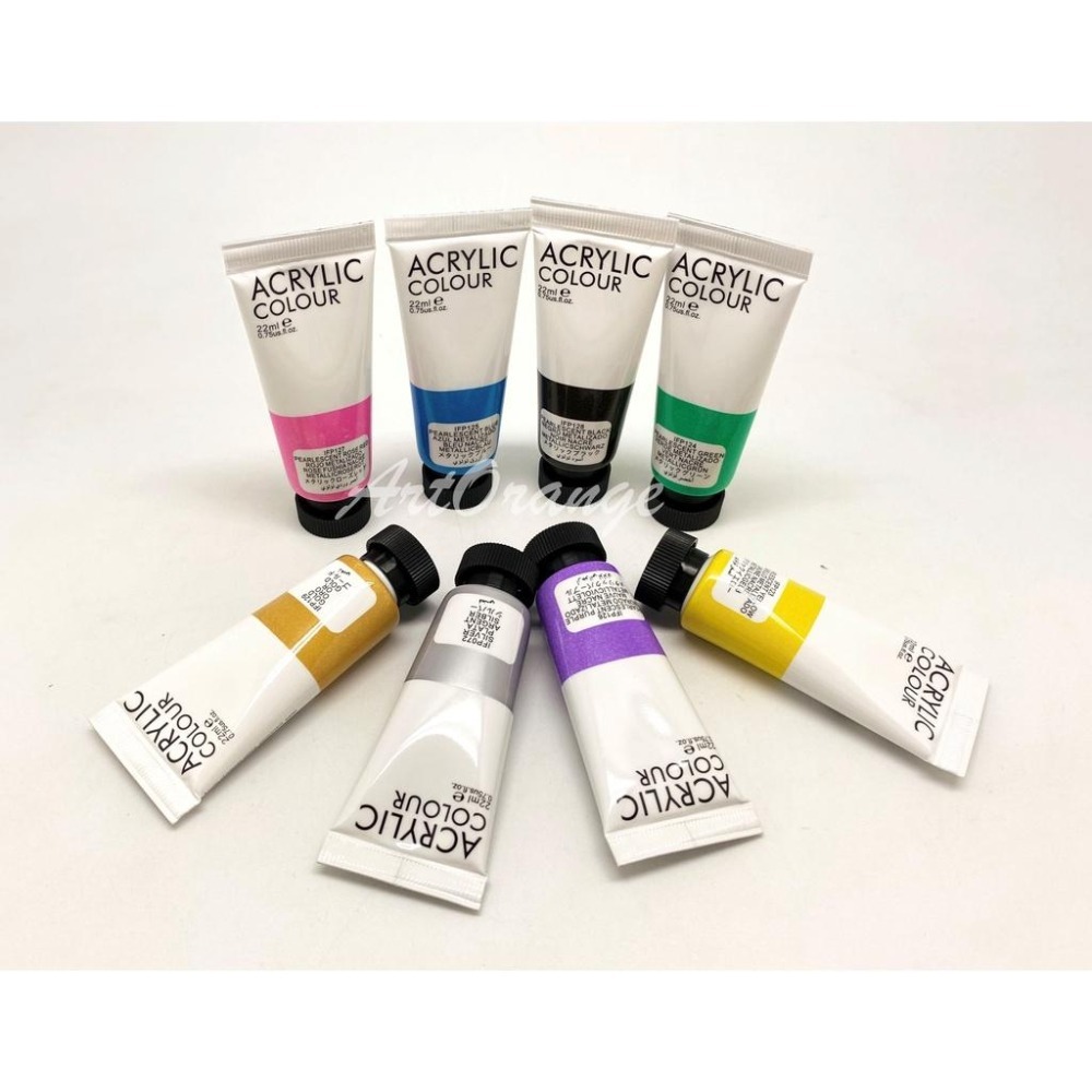ART RANGER 美邦壓克力顏料 8色x22ml 金蔥色 / 柔光色 / 珍珠色 / 霓虹色-細節圖5