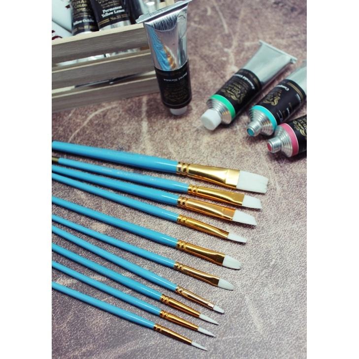 美邦 壓克力彩套筆組 (10支入) 壓克力畫筆 顏料畫筆-細節圖2