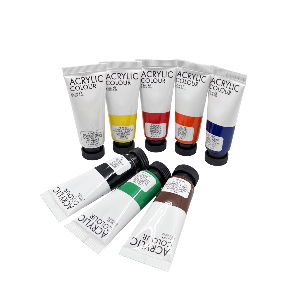 美邦 ART RANGERS 壓克力顏料(一般色系) 8色組 (22ml)｜色彩鮮豔、好調色｜美術課/手作體驗必備-細節圖2