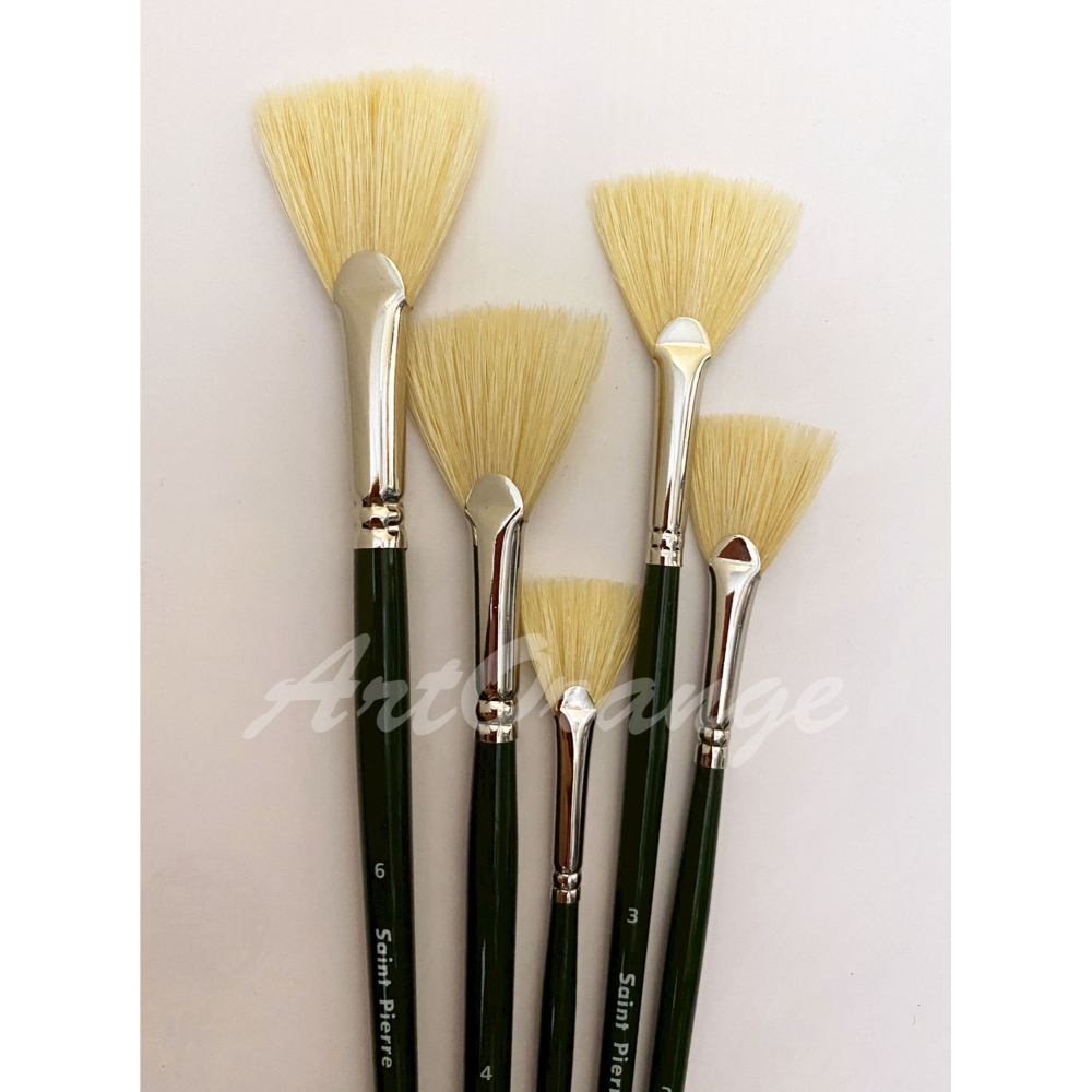 🎈整組優惠🎈 S.P聖皮耶豬鬃油畫筆 (扇形) 豬鬃畫筆 油畫筆 壓克力畫筆 扇形畫筆-細節圖2