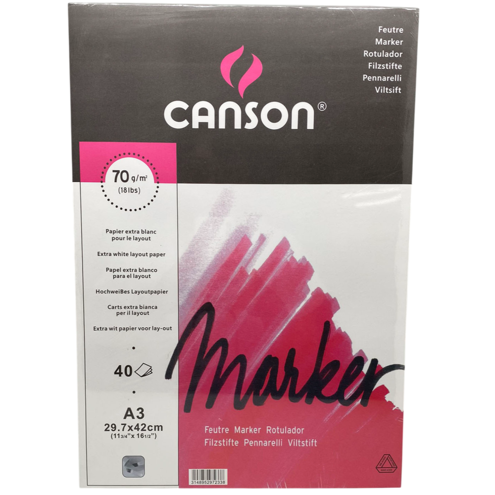 【法國 CANSON】專業麥克筆速繪本 A3 (70g/40張) 光滑不滲透 建築/服裝/工業設計 麥克筆專用本-細節圖2