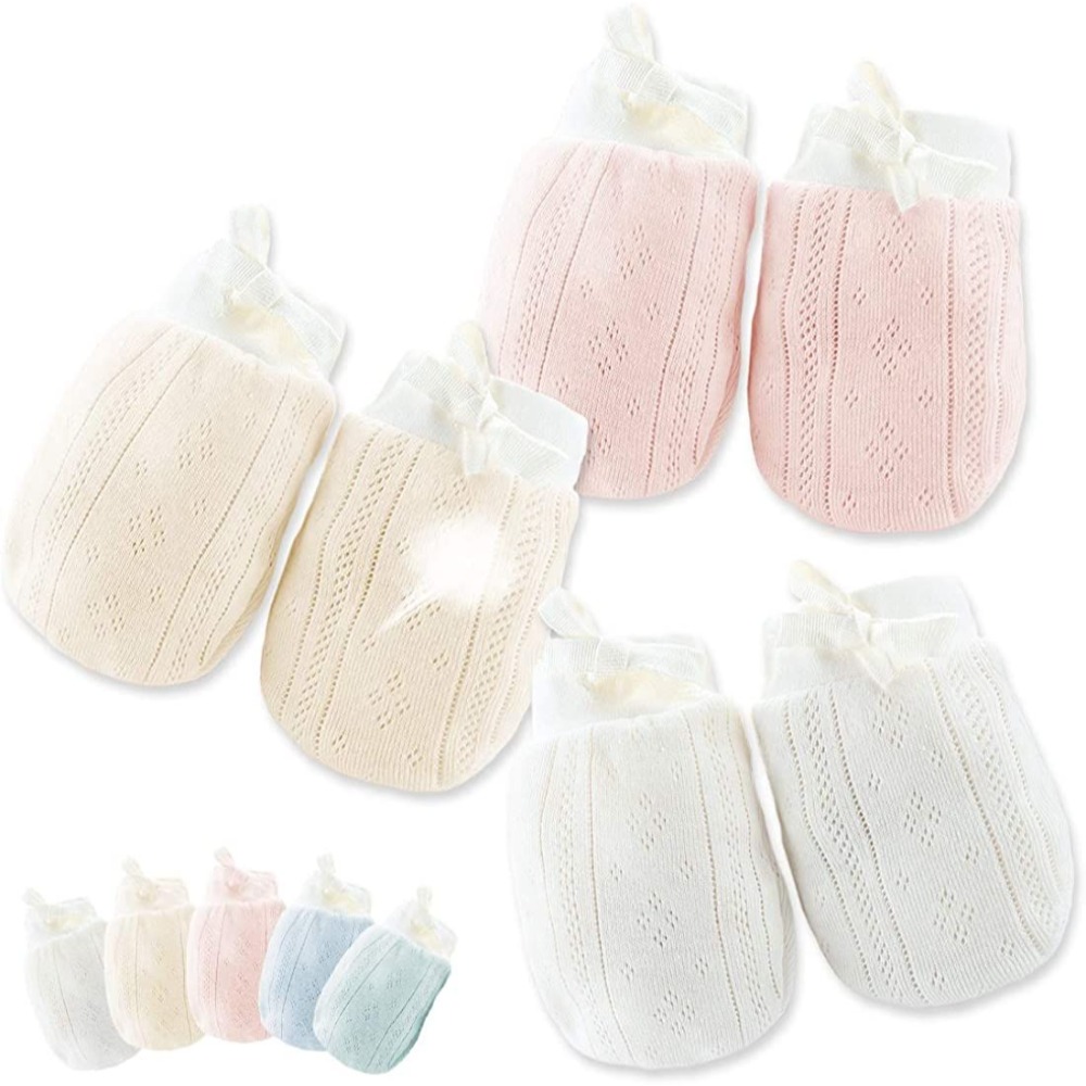 日本 Kalevel 正版 嬰兒 三件組 100%棉 手套 保護手套 透氣手套-細節圖2