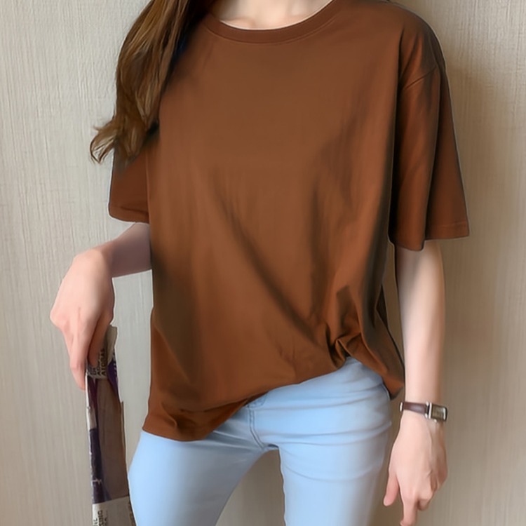 CHU FASHION 正韓國貨 面料保證  純100棉素T 內韓圖細節 落肩感 情侶T 休閒短袖上衣 T恤 素T-細節圖8