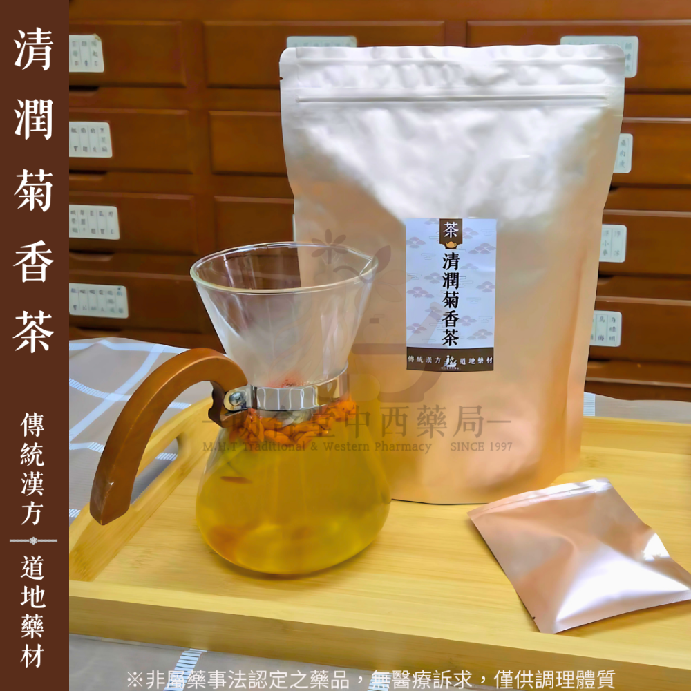 🌿【明亮-清潤菊香茶】漢方中藥養生茶包|10g|藥師研發|臺灣製|苗栗菊花 甘草 紅棗 枸杞|退火氣・養顏美容・明亮-細節圖2