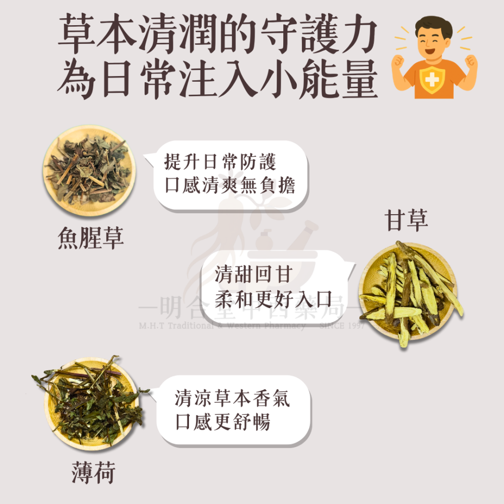 🌿【防護-御方養氣飲】漢方中藥養生茶包|15g|藥師研發|臺灣製|金銀花 魚腥草 黃耆 薄荷等|增強體力·防護力-細節圖5