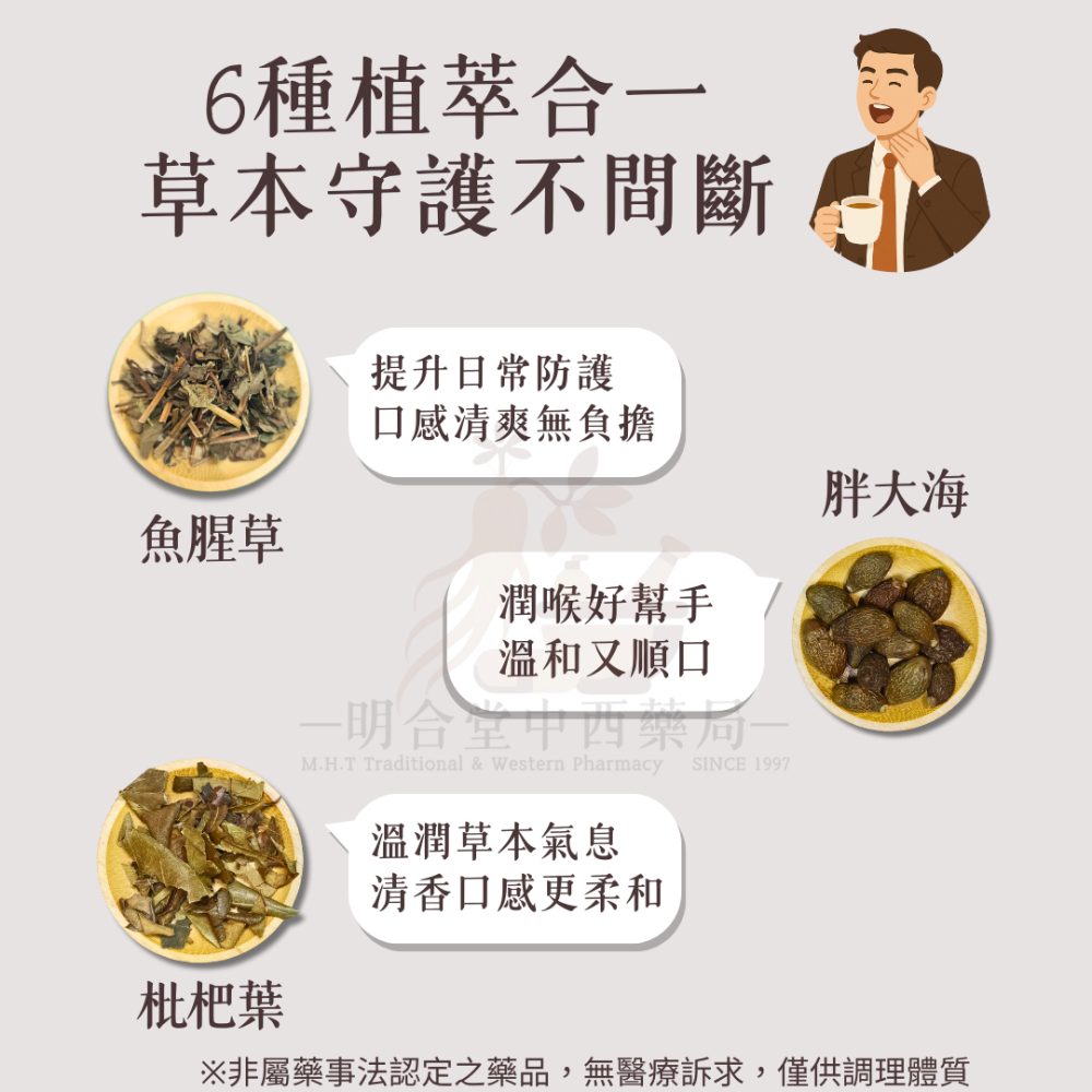 🌿【漢方茶包禮盒-舒喉潤音茶】潤喉|15入|藥師研發|臺灣製|胖大海 羅漢果 枇杷葉等|潤喉・使口氣芬芳-細節圖3