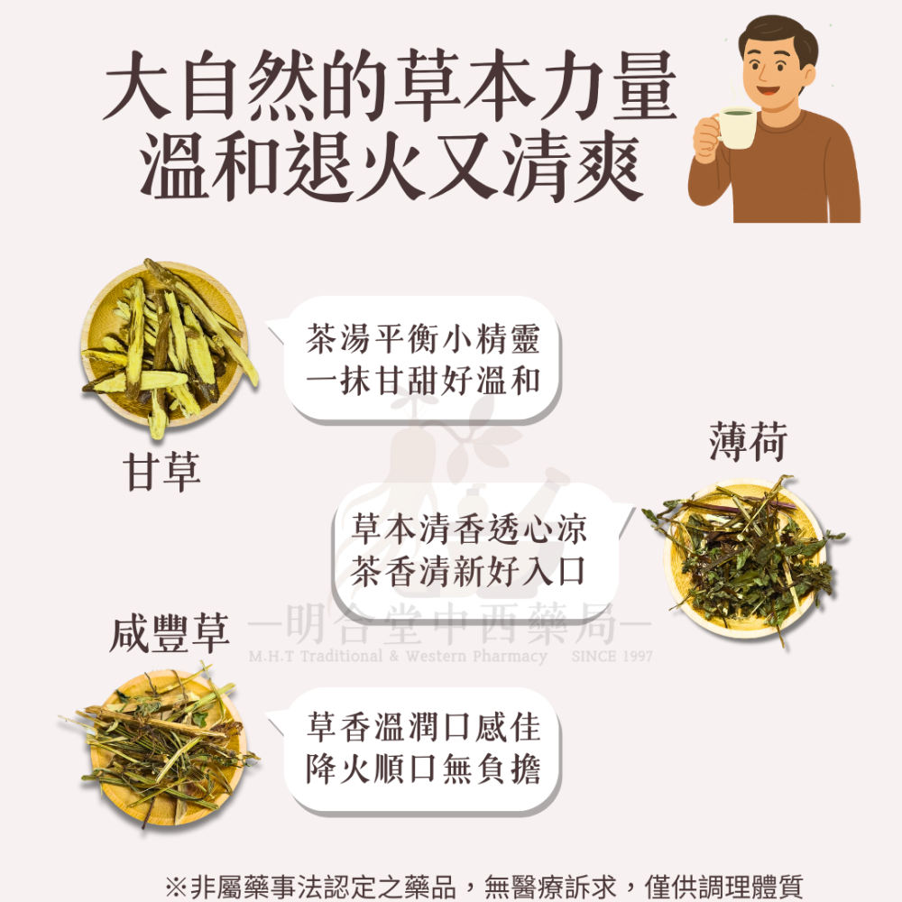 🌿【漢方茶包禮盒-清柑仙露茶】清涼退火|15入|藥師研發|臺灣製|仙草 薄荷 白鶴靈芝等|益甘・退火・生津止渴-細節圖4