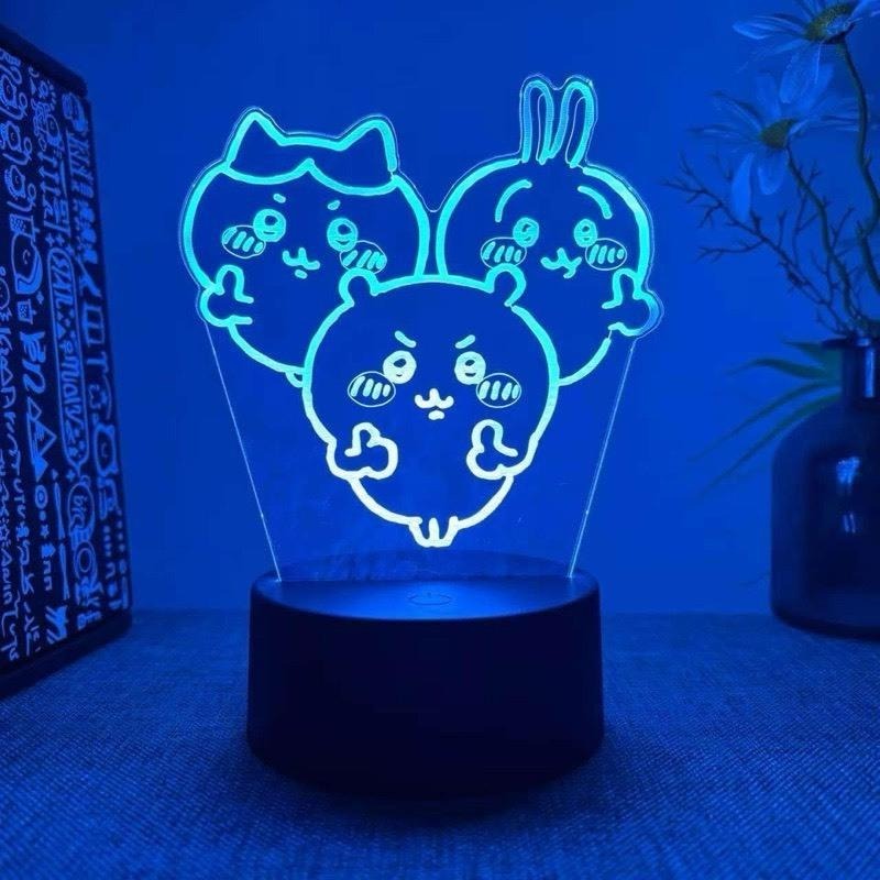 【吉伊卡哇夜燈】3D立體角色造型燈 RGB幻彩氛圍燈 桌上裝飾擺件 USB供電 萌系夜光燈 台灣現貨 快速出貨-細節圖2